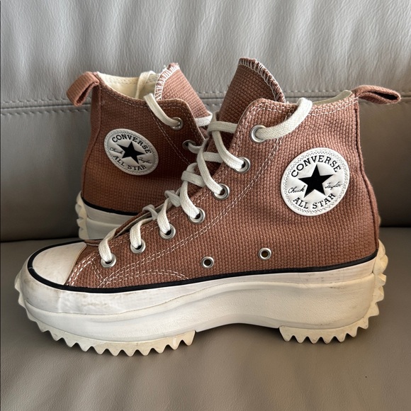 Converse Brown High-Top Sneakers with Chunky Platform Sole sz 6.5 - Picture 3 of 8